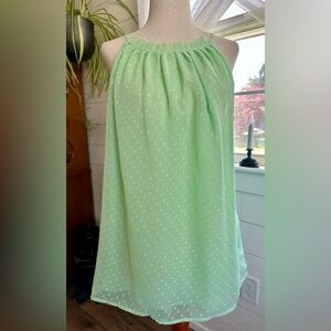 NWT! NEW YORK & COMPANY MINT GREEN HALTER TOP 
SIZE:LARGE